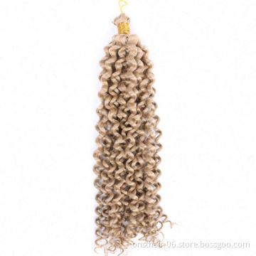 MYZYR Ombre Color Water Wave Hair Bulk Synthetic Hair Extensions High Temperature Fiber Hair Bundles Curly Hair Bug/Gray/Black